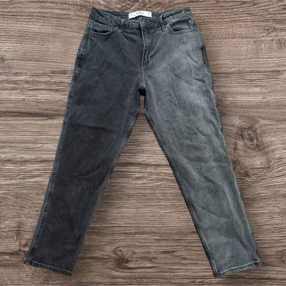 Hollister Cury High Rise Mom Jean Vintage Stretch Gray and Black Two-Tone 7R - Picture 1 of 7